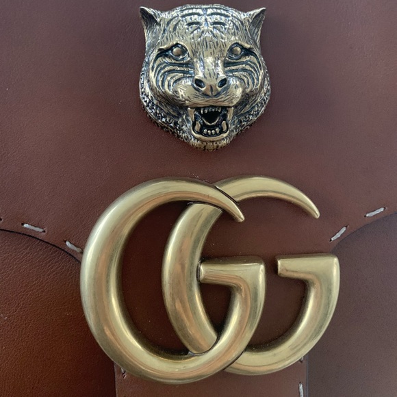 🚫⛔️SOLD⛔️🚫Gucci Gg Marmont Tan Tiger Bag - Picture 4 of 8